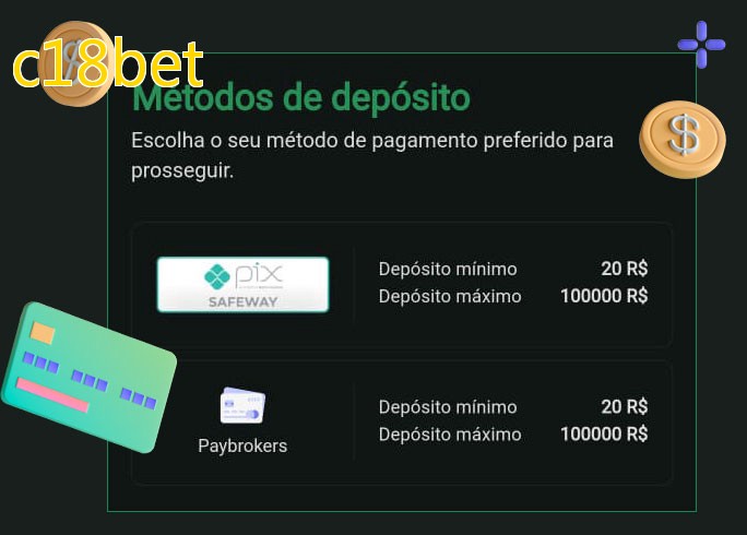 O cassino c18betbet oferece uma grande variedade de métodos de pagamento